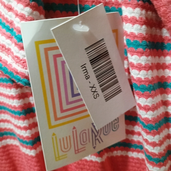 NWT LuLaroe Irma Tunic Coral Teal Waffle Size XXS 0 - Picture 5 of 8